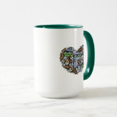 Sesame Sesame | Oscar the Grouch Doodle Heart Tasse (VorderseiteRechts)