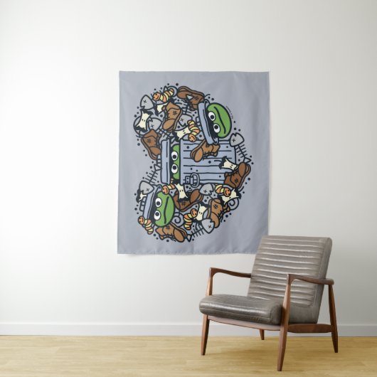 Sesame Sesame | Oscar the Grouch Doodle Heart Wandteppich (Beispiel)