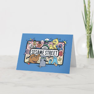 Sesame Sesame Sesame Freunde Doodle-Schild Feiertagskarte
