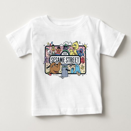 Sesame Sesame | Sesame Pals Doodle Sign Baby T-shirt (Vorderseite)