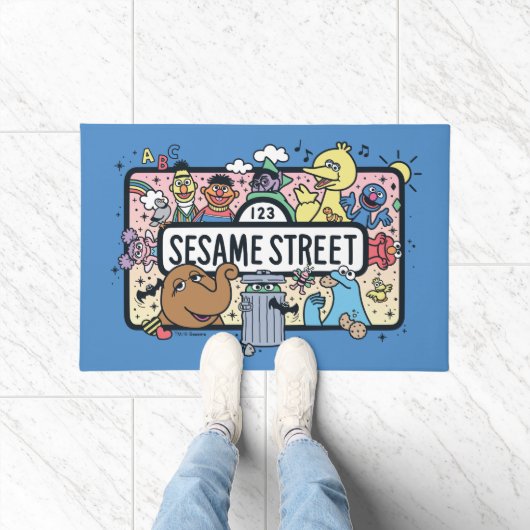 Sesame Sesame | Sesame Pals Doodle Sign Fußmatte (Indoor)