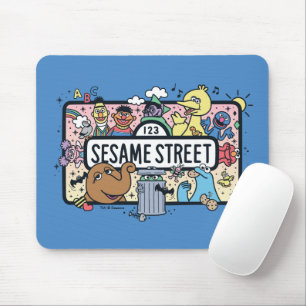 Sesame Sesame Sesame Pals Doodle Sign Mousepad