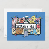 Sesame Sesame | Sesame Pals Doodle Sign Postkarte (Vorne/Hinten)
