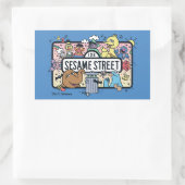 Sesame Sesame | Sesame Pals Doodle Sign Rechteckiger Aufkleber (Tasche)