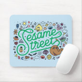 Sesame Sesame | Sesame Street Green Doodle Script Mousepad (Mit Mouse)