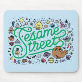 Sesame Sesame | Sesame Street Green Doodle Script Mousepad (Vorne)