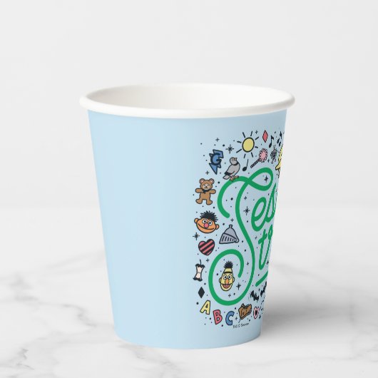 Sesame Sesame | Sesame Street Green Doodle Script Pappbecher (Vorderseite)