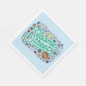 Sesame Sesame | Sesame Street Green Doodle Script Serviette (Ecke)