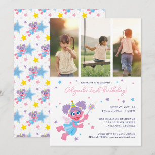 Sesame Street Abby Cadabby Foto Collage Birthday Einladung