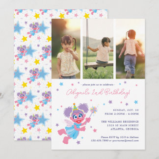 Sesame Street Abby Cadabby Foto Collage Birthday Einladung