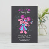 Sesame Street Abby Cadabby Glitzern Birthday Einladung (Stehend Vorderseite)