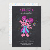 Sesame Street Abby Cadabby Glitzern Birthday Einladung (Vorne/Hinten)