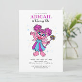 Sesame Street Abby Cadabby Glitzern Birthday Einladung (Stehend Vorderseite)