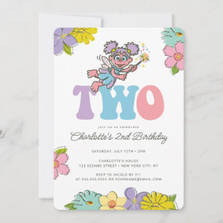 Sesame Street Abby | Floral 2. Geburtstag Einladung