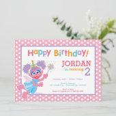 Sesame Street Abby Polka Dot Birthday Einladung (Stehend Vorderseite)