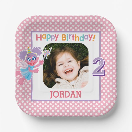 Sesame Street Abby Polka Dot Birthday Pappteller (Vorderseite)