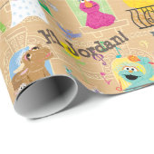 Sesame Street Apartment Windows-Muster Geschenkpapier (Rolleneckpunkt)