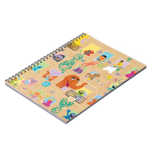 Sesame Street Apartment Windows-Muster Notizblock (Linke Seite)