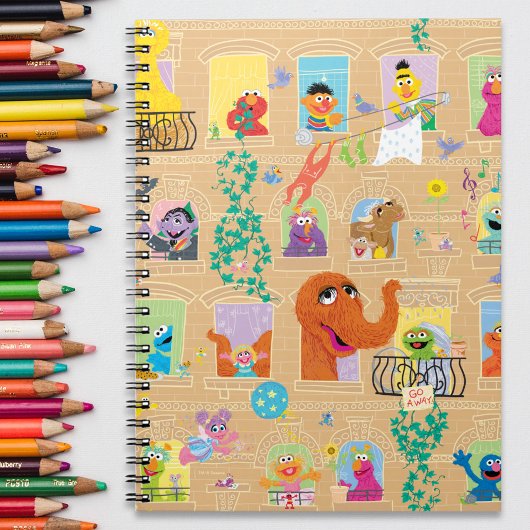 Sesame Street Apartment Windows-Muster Notizblock