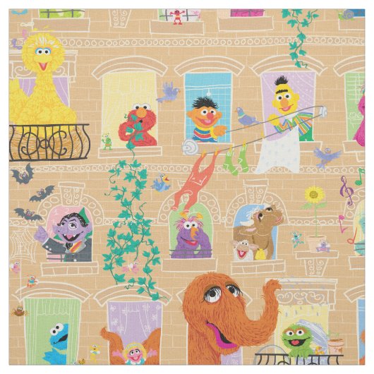 Sesame Street Apartment Windows-Muster Stoff (Muster)