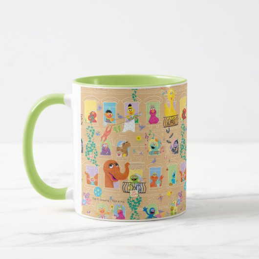 Sesame Street Apartment Windows-Muster Tasse (Links)