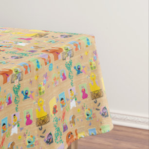 Sesame Street Apartment Windows-Muster Tischdecke