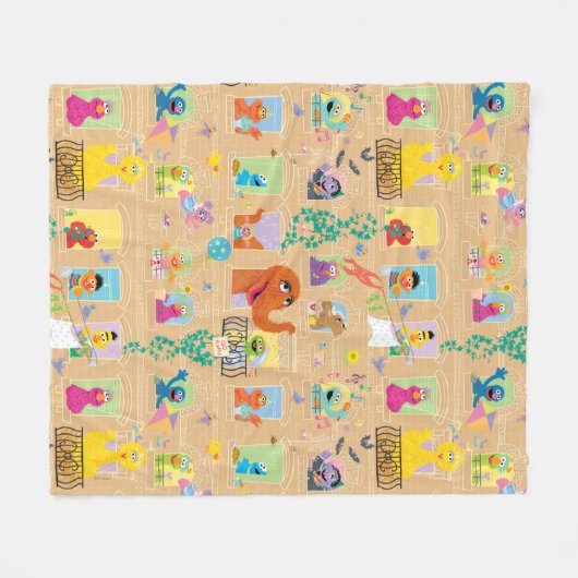 Sesame Street Apartment Windows Pattern Fleecedecke (Vorderseite (Horizontal))