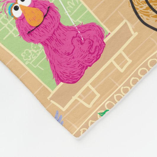 Sesame Street Apartment Windows Pattern Fleecedecke (Ecke)