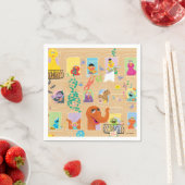 Sesame Street Apartment Windows Pattern Serviette (Beispiel)
