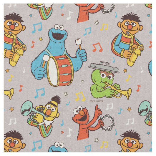 Sesame Street Band Grau-Muster Stoff (Nahaufnahme)