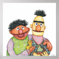 Sesame Street Bert und Ernie Watercolor