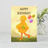 Sesame Street - Big bird Einladung (Stehend Vorderseite)