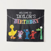 Sesame Street Chalkboard Geburtstag Willkommen Wandteppich (Vorderseite (Horizontal))