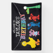 Sesame Street Chalkboard Rainbow Birthday Willkomm Banner (Vertikal)