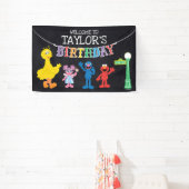 Sesame Street Chalkboard Rainbow Birthday Willkomm Banner (InSitu)