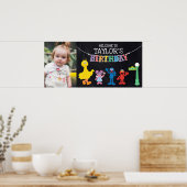 Sesame Street Chalkboard Rainbow Birthday Willkomm Poster (Küche)