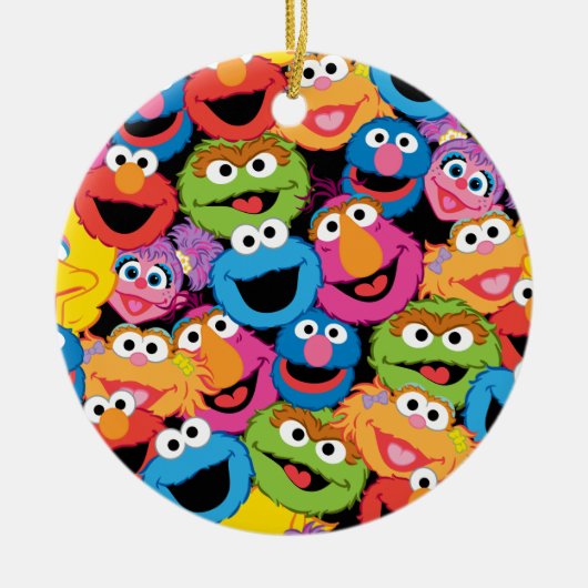Sesame Street Character Faces Pattern Keramik Ornament (Vorne)
