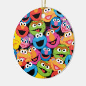 Sesame Street Character Faces Pattern Keramik Ornament (Links)