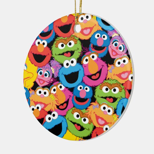 Sesame Street Character Faces Pattern Keramik Ornament (Links)