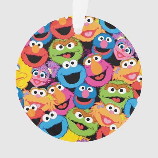 Sesame Street Character Faces Pattern Ornament (Vorderseite)