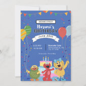 Sesame Street Characters Chalkboard Baby Shower Einladung (Vorderseite)