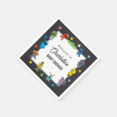 Sesame Street Characters Chalkboard Baby Shower Serviette (Ecke)