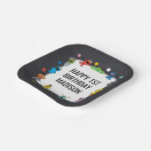 Sesame Street Characters Chalkboard Birthday Pappteller (Gewinkelt)