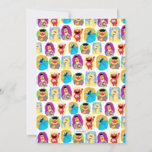 Sesame Street Characters First Birthday Party Einladung (Rückseite)