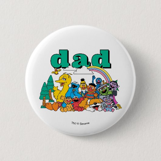 Sesame Street Characters & Street Sign Birthday Bu Button (Vorderseite)