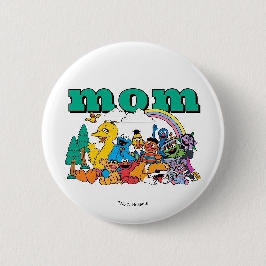 Sesame Street Characters & Street Sign Birthday Bu Button (Vorderseite)