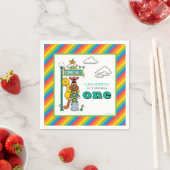 Sesame Street Characters & Street Sign Birthday Na Serviette (Beispiel)