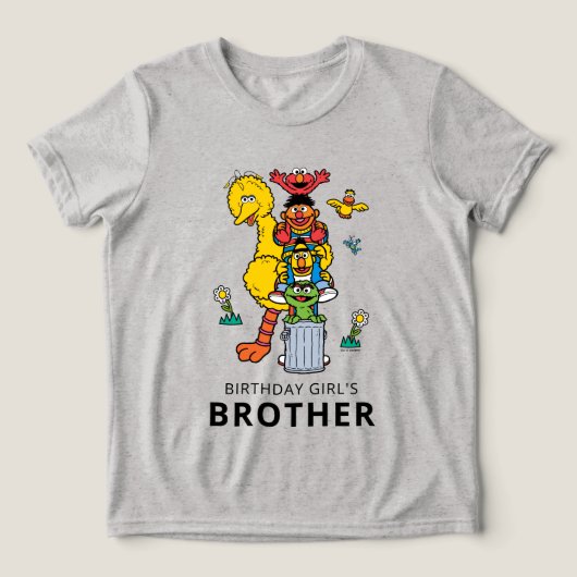 Sesame Street Characters & Street Sign Birthday Tr Tri-Blend Shirt (Design Vorderseite)