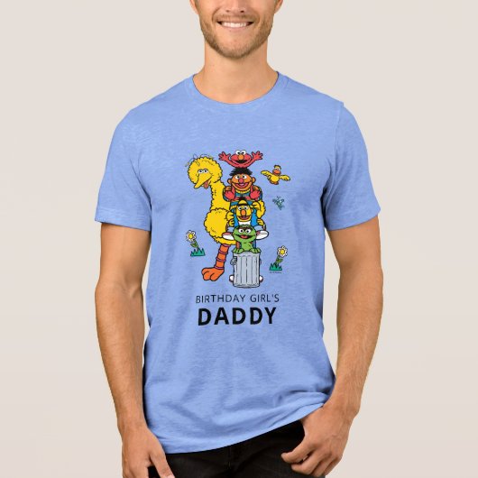 Sesame Street Characters & Street Sign Birthday Tr Tri-Blend Shirt (Vorderseite)
