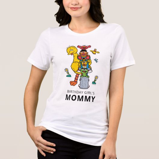 Sesame Street Characters & Street Sign Birthday Tr Tri-Blend Shirt (Vorderseite)